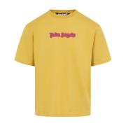 Palm Angels Neon Logo Slim Tee Yellow, Herr