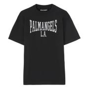 Palm Angels Klassisk College Tee Svart Black, Herr