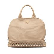 Prada Vintage Pre-owned Canvas totevskor Beige, Dam