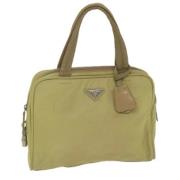 Prada Vintage Pre-owned Nylon handvskor Beige, Dam