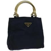 Prada Vintage Pre-owned Nylon handvskor Blue, Dam