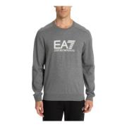 Emporio Armani EA7 Mönstrad Sweatshirt Gray, Herr