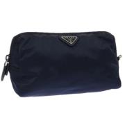 Prada Vintage Pre-owned Nylon necessrer Blue, Dam