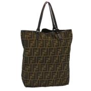 Fendi Vintage Pre-owned Canvas handvskor Brown, Dam