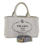 Prada Vintage Pre-owned Canvas handvskor White, Dam