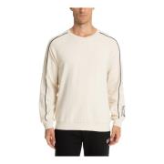 Emporio Armani EA7 Enfärgad Logosweatshirt White, Herr