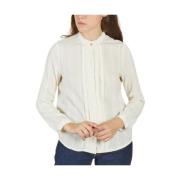 Sessun Victorian Krage Metallisk Randig Blus White, Dam