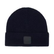 C.p. Company Räfflad Ull Beanie Mössa Blue, Herr