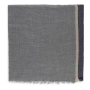 Brunello Cucinelli Grå Cashmere Silke Sjal Colorblock Fransar Gray, He...