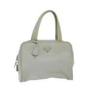 Prada Vintage Pre-owned Nylon handvskor Gray, Dam