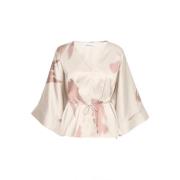 Karen by Simonsen Elegant Silver Cloud Blus Beige, Dam