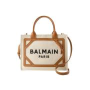 Balmain Canvas handvskor Beige, Dam