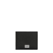 Dolce & Gabbana Svart Bi-fold Plånbok med Logo Plaque Black, Herr