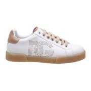 Dolce & Gabbana Vita Läder Sneakers Portofino Linje White, Herr