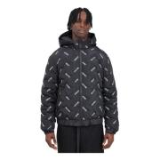 Versace Jeans Couture Svart Pufferjacka med Logobroderi Black, Herr