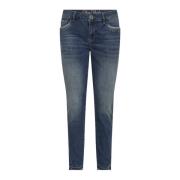 MOS MOSH Blå Slim-Fit Jeans med Broderade Detaljer Blue, Dam