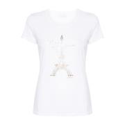 Liu Jo Vit Jersey Logo T-shirt White, Dam