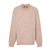 Jacquemus Beige Alpaca Sweater Crew Neck Beige, Herr