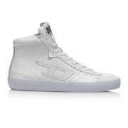 Diesel Vita Läder Mid-Top Sneakers White, Herr