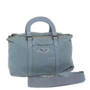 Prada Vintage Pre-owned Nylon prada-vskor Blue, Dam