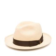 Borsalino Naturlig halmhatt med medium brätte Beige, Herr