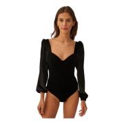 Undress Code Velvet Dance Bodysuit Svart Black, Dam