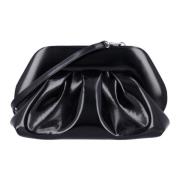 THEMOIRè Svart Vegan Stoff Clutch Handväska Black, Dam