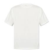 Saint Laurent T-shirt med logopatch Beige, Herr