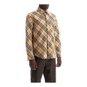 Burberry Check Flannel Wool Overshirt Beige, Herr