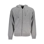 K-Way Grå Ull Huva Cardigan Sweater Gray, Herr