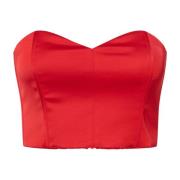 Gestuz Romantisk Sweetheart Corsage Blus Haute Red Red, Dam