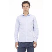 Baldinini Elegant Slim Fit Skjorta i Ljusblå Bomull Blue, Herr