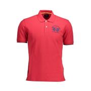 La Martina Elegant Rosa Broderad Polo Skjorta Red, Herr