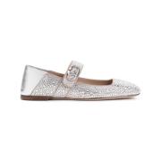 Valentino Garavani Metallic Ballerina Elegant Stil Gray, Dam