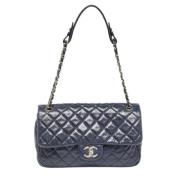 Chanel Vintage Pre-owned Laeder axelremsvskor Blue, Dam