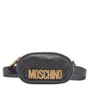 Moschino Pre-Owned Pre-owned Laeder crossbodyvskor Gray, Dam