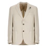 Lardini Beige Kasmir Sidenjacka Peak Revers Beige, Herr