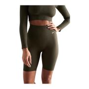 Aim'n Khaki Ribbed Seamless Biker Shorts Green, Dam