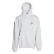 Balenciaga Vit Bomull Logo Hoodie Sweatshirt White, Herr