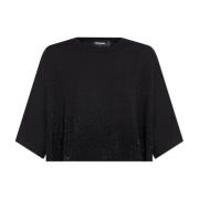 Dsquared2 T-shirt med dekorativ finish Black, Dam