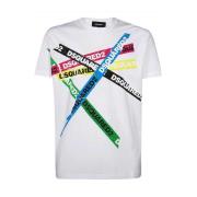 Dsquared2 Bomull Multi Logo T-shirt White, Herr