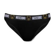 Moschino Logo Thong Black, Dam