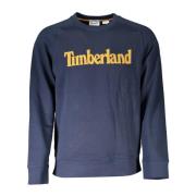 Timberland Blått Logosweatshirt med Rund Hals Blue, Herr