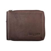 Blauer Elegant Lderplnbok i Brun Brown, Herr