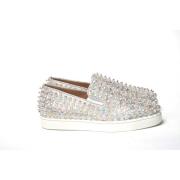 Christian Louboutin Vit Ab/Klar Ab Rullbåt Kvinna Platt Sneaker White,...