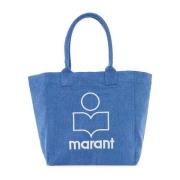 Isabel Marant Broderad Canvas Toteväska Blue, Dam