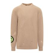 Barrow Beige Crew Neck Stickad Tröja Brown, Herr