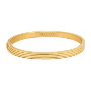 Nialaya Mens Gold Gentleman Bangle Yellow, Herr