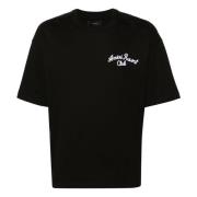 Amiri Broderad Logga Svarta T-shirts och Polos Black, Herr