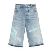 Amiri Jeans Shorts Blue, Herr